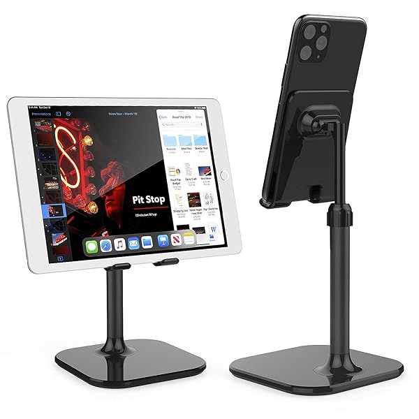 Doboli Doboli Phone Stand for Desk Universal Cell Phone Holder Compatible with iPhone All Mobile Phones and Tablets Black