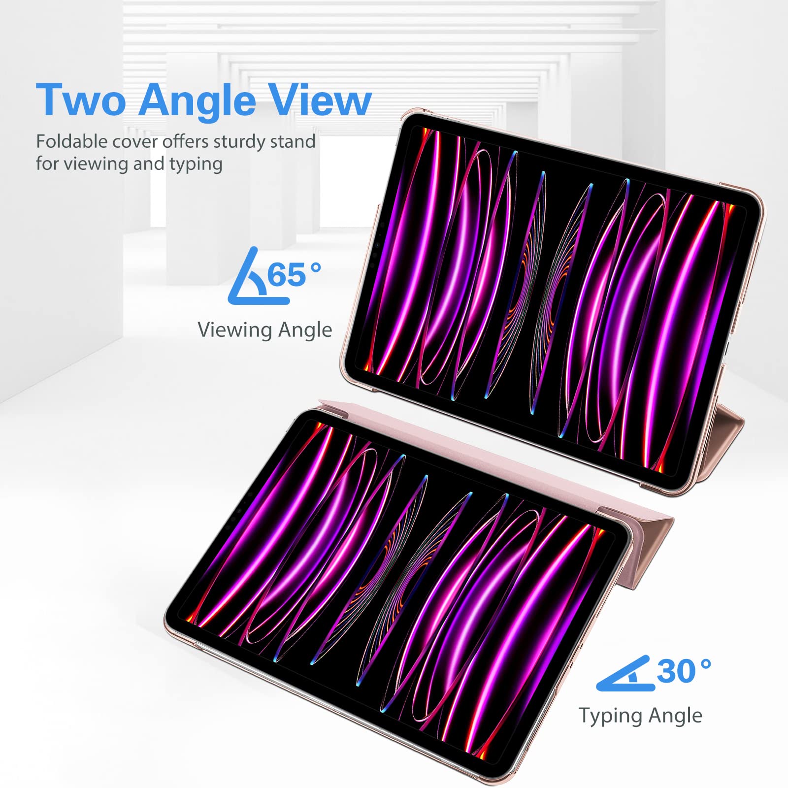 ProCase ProCase Smart Case for iPad Pro 12.9 2022 2021 2020 2018 Slim Stand Hard Back Shell Cover Rosegold - View 5 of 9