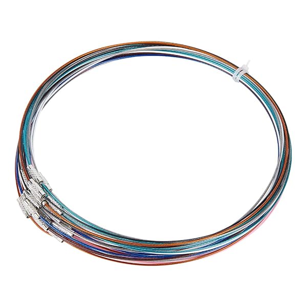 UNICRAFTALE 8 Colors 64pcs 17.5inch Stainless Steel Necklace Wire Cord Choker Chain for DIY Jewelry Making