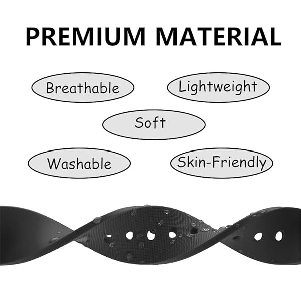 YEEJOK Yeejok 22mm Silicone Bands for Fossil Men's Gen 6 5E 44mm Gen 5 LTE Carlyle Garrett Women's Julianna Smart Watch Replacement Strap Black - View 4 of 5