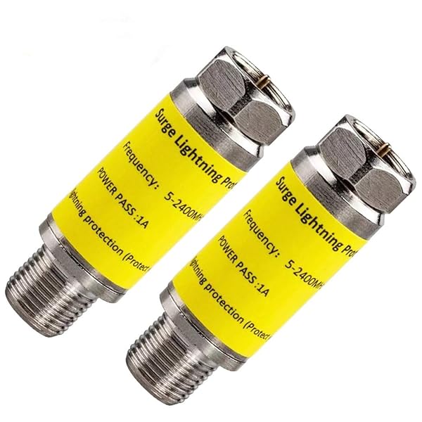Cable Protector for TV 2PCS Coaxial Surge Protector for Satellite Antenna Lightning Protection for TV Antenna
