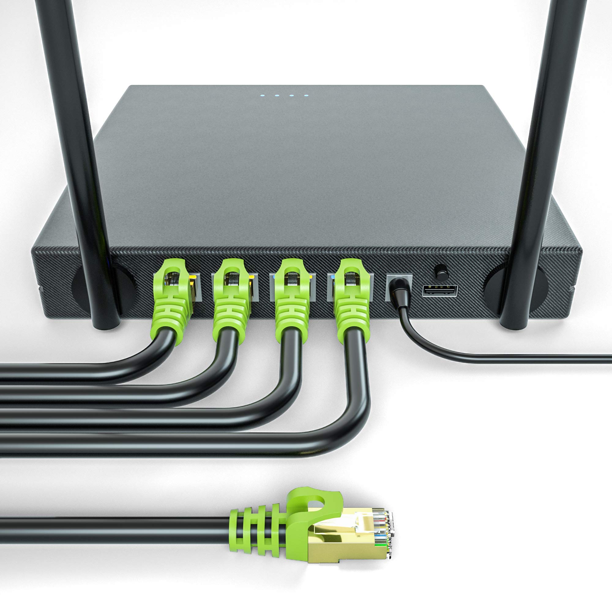 Outdoor Cat 7 Ethernet Cable 50ft Heavy Duty 10Gbps Waterproof Direct Burial Networking Cord SFTP 26AWG High Speed LAN Wire - View 2 of 6