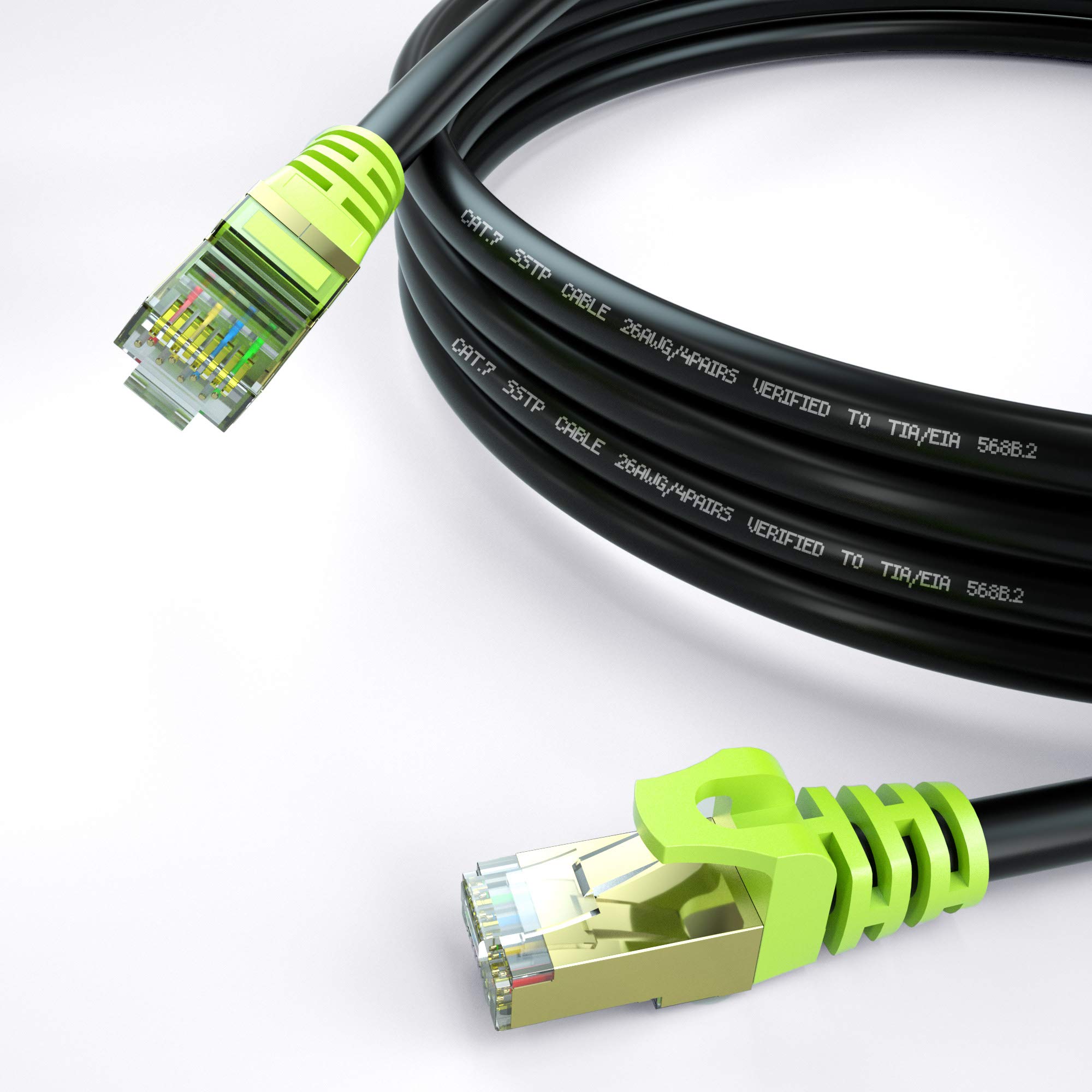 Outdoor Cat 7 Ethernet Cable 50ft Heavy Duty 10Gbps Waterproof Direct Burial Networking Cord SFTP 26AWG High Speed LAN Wire - View 3 of 6