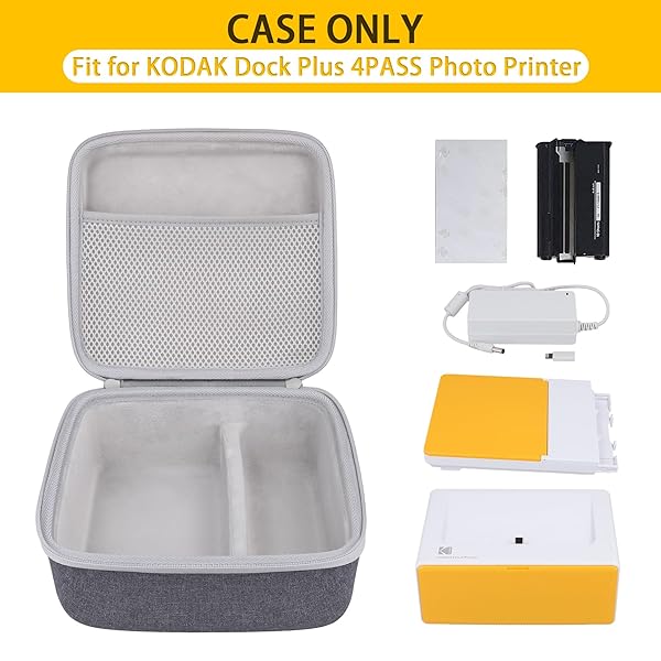 co2CREA co2CREA Hard Case for KODAK Dock Plus 4PASS Instant Photo Printer 4x6 with Accessories Grey - View 2 of 8