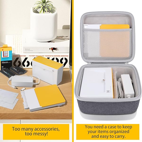 co2CREA co2CREA Hard Case for KODAK Dock Plus 4PASS Instant Photo Printer 4x6 with Accessories Grey - View 3 of 8
