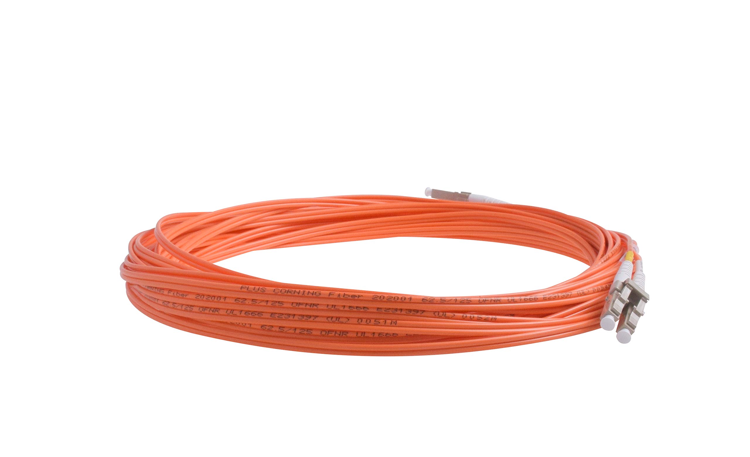 SpeedyFiberTX SpeedyFiberTX 20 Meter Multimode OM1 62.5/125 Fiber Optic Patch Cable Duplex LC to LC Orange OFNR PVC Jacket - View 2 of 3