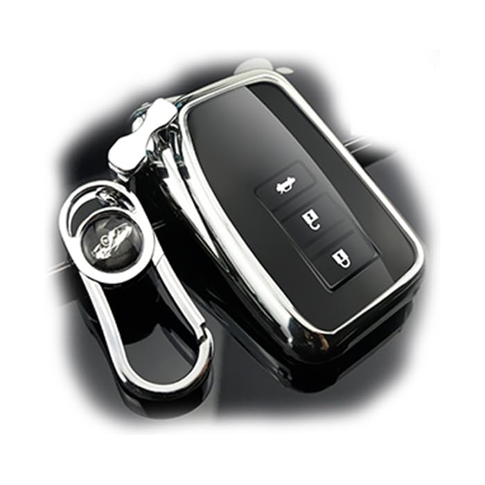 K LAKEY Key Fob Cover for Lexus 2013-Up RX ES GS LS NX RS GX LX RC LC Soft TPU Case Keyless Shell Protector Black - View 7 of 7