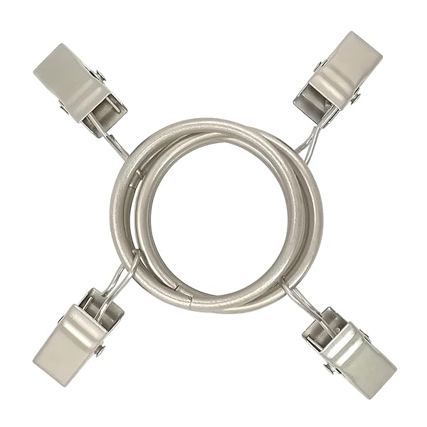 AMZSEVEN AMZSEVEN 40 Pack Curtain Rings with Clips Matte Silver Drapery Rings 1.26 Inch Interior Diameter Fits 1 Inch Curtain Rod - View 3 of 7