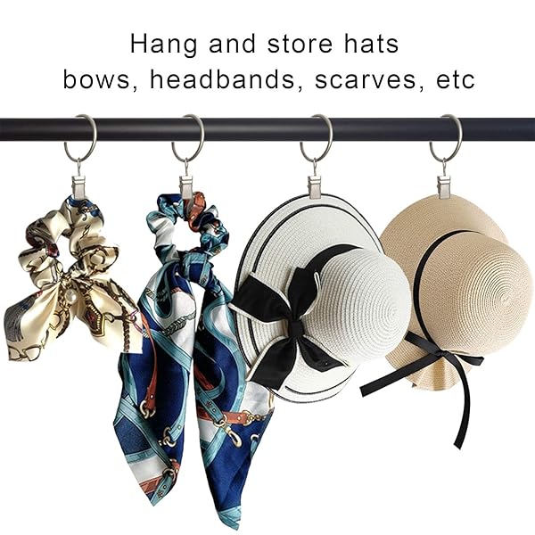 AMZSEVEN AMZSEVEN 40 Pack Curtain Rings with Clips Matte Silver Drapery Rings 1.26 Inch Interior Diameter Fits 1 Inch Curtain Rod - View 5 of 7