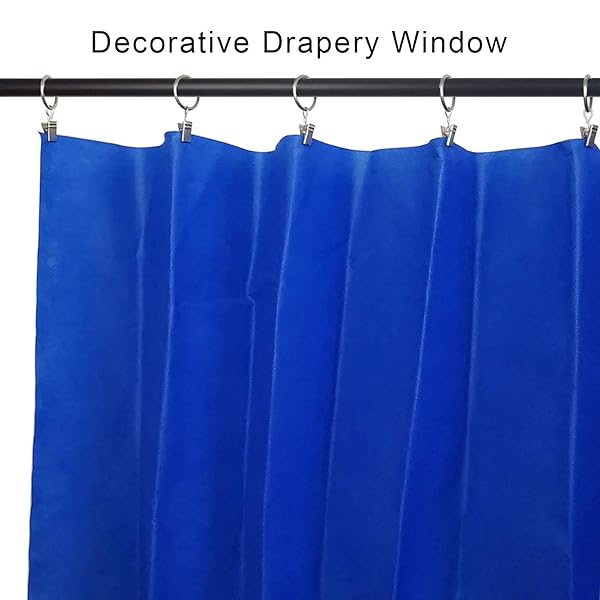 AMZSEVEN AMZSEVEN 44 Pack Metal Curtain Rings with Clips for Drapes 1 Inch ID Fits 6/8 Inch Curtain Rod Matte Silver Finish - View 4 of 7