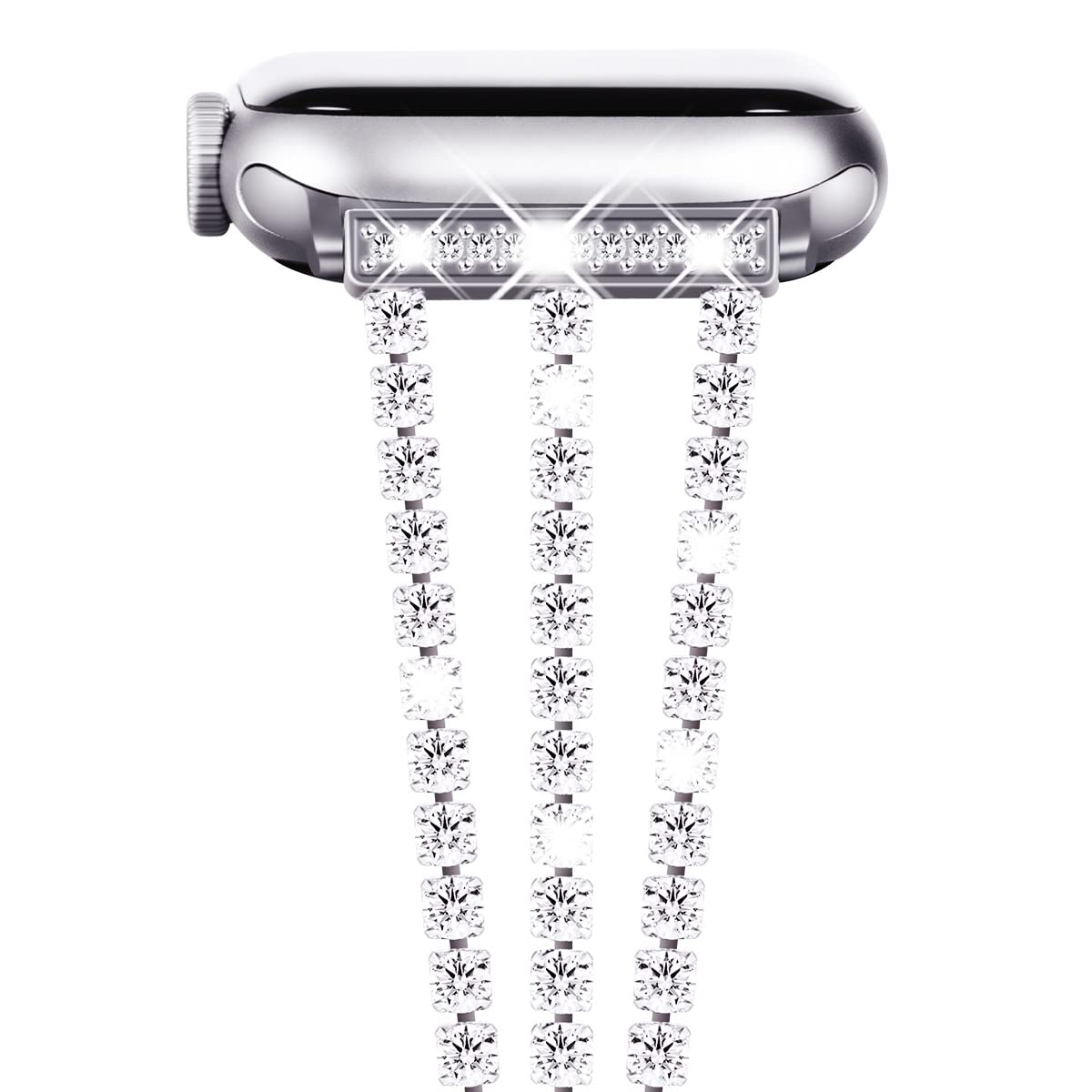 NewWays Sparkling Bling Diamond Apple Watch Band 46mm-42mm for Women - Compatible with Series 10, 9, 8, 7, SE, 6, 5, 4, 3