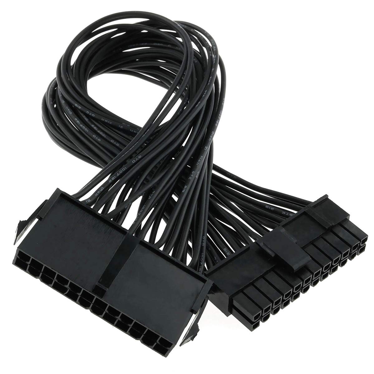 Eoutstanding 24 Pin ATX Extension Cable 32cm Male to Female Power Supply Extender for Motherboard PSU Connection