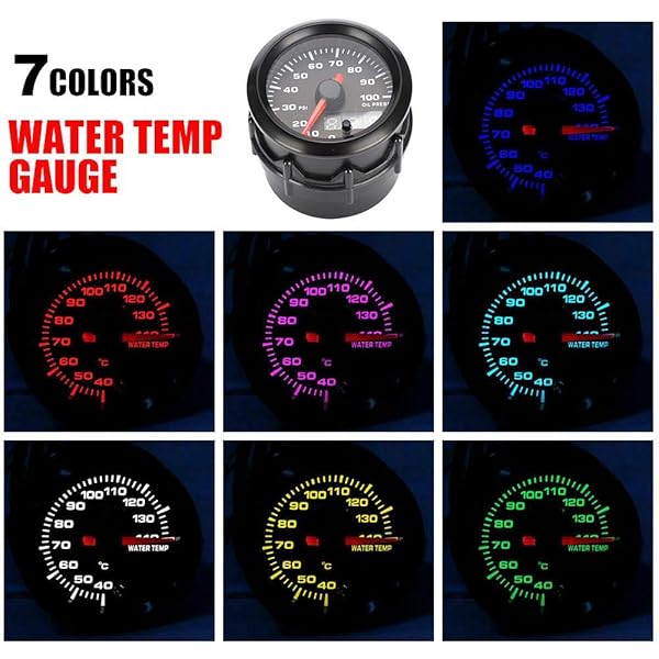 Aramox Oil Pressure Gauge 2inch 52mm Car Oil Pressure Meter with 7 Colors Digital LED Display and Sensor - View 2 of 9