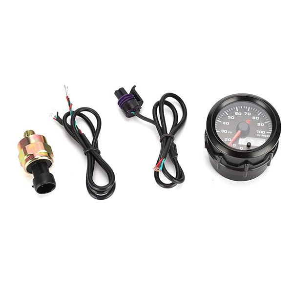 Oil Pressure Gauge 2inch 52mm Car Oil Pressure Meter with 7 Colors Digital LED Display and Sensor