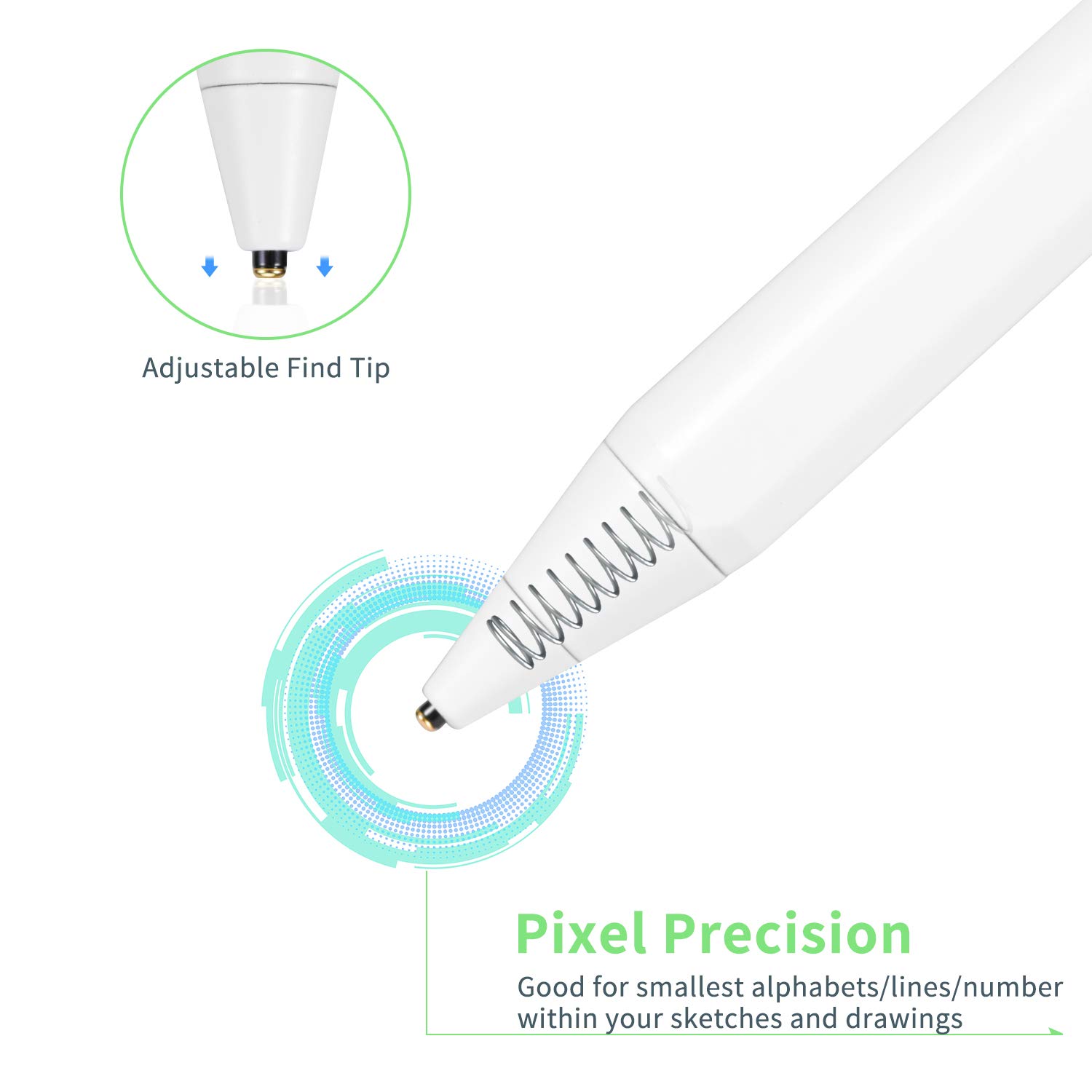 Bbata Stylus Pen for HP Spectre X360 Envy X360 Active Capacitive Digital Pencil for Note Taking and Sketching White - View 4 of 6