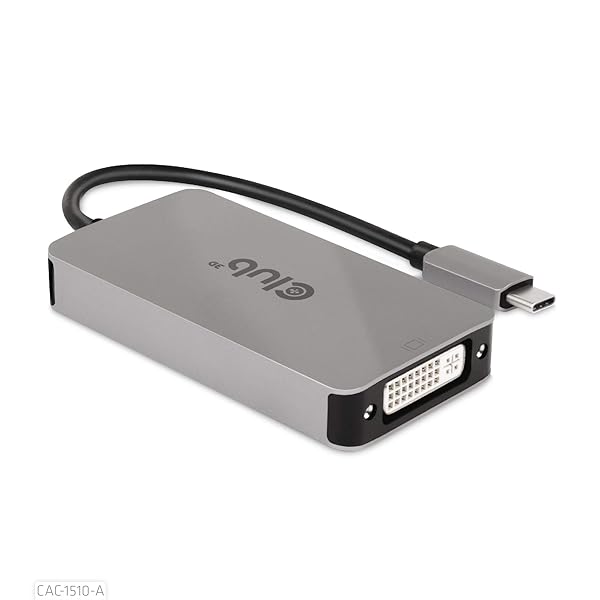 Club 3D Club3D CAC-1510-A USB-C to Dual Link DVI-D Adapter: 4K 30Hz & 2560x1600 60Hz for Apple Cinema Displays