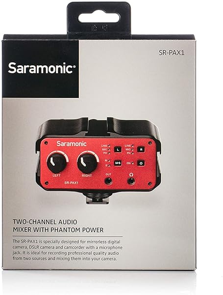 Saramonic Saramonic SR-PAX1: 2-Channel XLR On-Camera Mixer with Preamps & Headphone Out for DSLR/Mirrorless Video - View 3 of 5