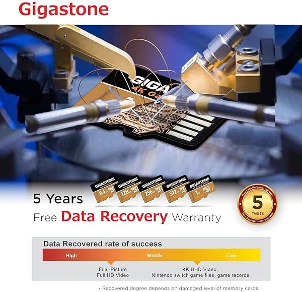 Gigastone Gigastone 512GB Micro SDXC Card - 5 Years Free Data Recovery, 100MB/s Speed for GoPro, Drone & Switch - A2 U3 V30 - View 6 of 6