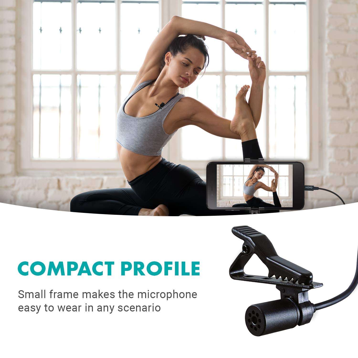 Movo Movo iLav-L Digital Lavalier Microphone with Lightning Connector for iPhone iPad iPod and iOS Devices 20 Foot Cord - View 5 of 7