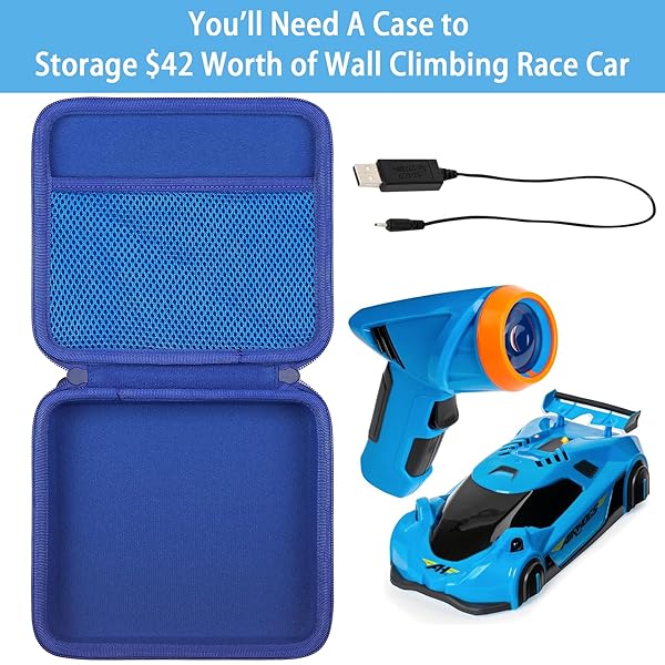 Aenllosi Aenllosi Hard Carrying Case for Air Hogs Zero Gravity Race Car Storage Box Blue - View 5 of 8