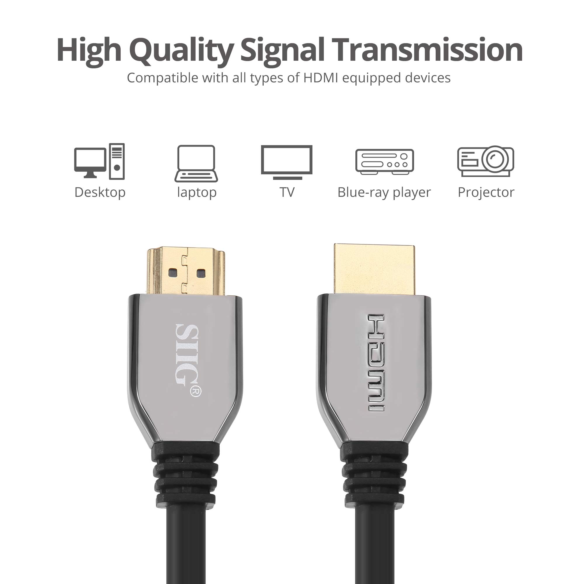 SIIG 8K Ultra High Speed HDMI Cable 10ft HDMI 2.1 48Gbps Dynamic HDR for PS5 Xbox Series X RTX 3XXX RX 6XXX Apple TV and More - View 6 of 8