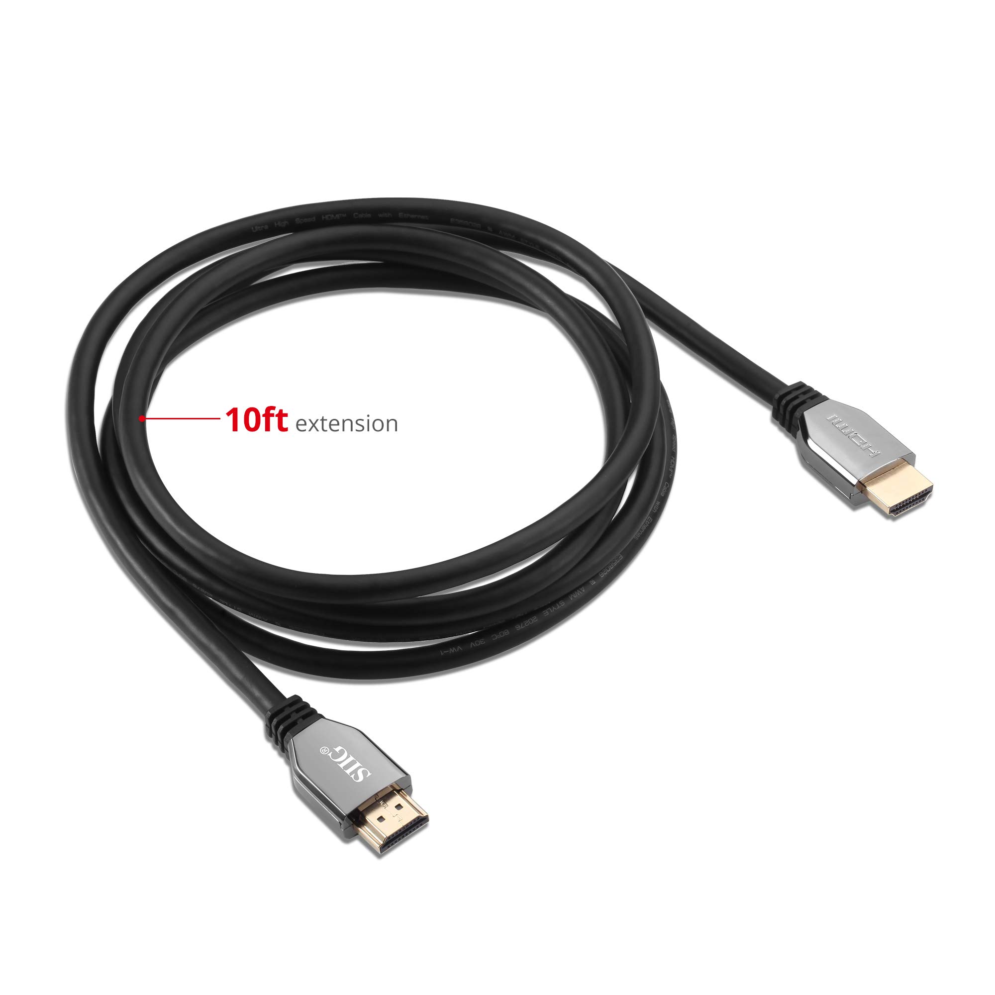 SIIG 8K Ultra High Speed HDMI Cable 10ft HDMI 2.1 48Gbps Dynamic HDR for PS5 Xbox Series X RTX 3XXX RX 6XXX Apple TV and More - View 7 of 8