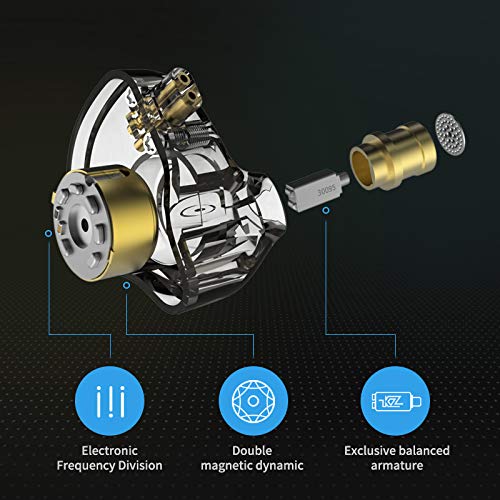 CCA KZ ZSN Pro Dual Drivers Earphones HiFi Power Bass High Clarity Sound Wired Earbuds with Detachable Cable for Audiophiles and Musicians - View 3 of 7