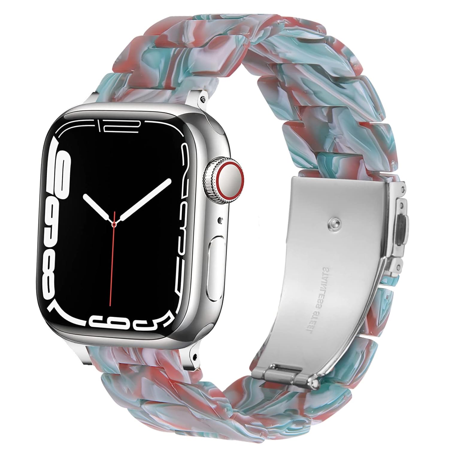 SPINYE SPINYE Colorful Resin Band for iWatch 42mm 44mm 45mm 49mm Compatible with Apple Watch Series 9 8 Ultra 7 SE 6 5 4 3 for Women and Men Pink - View 8 of 9