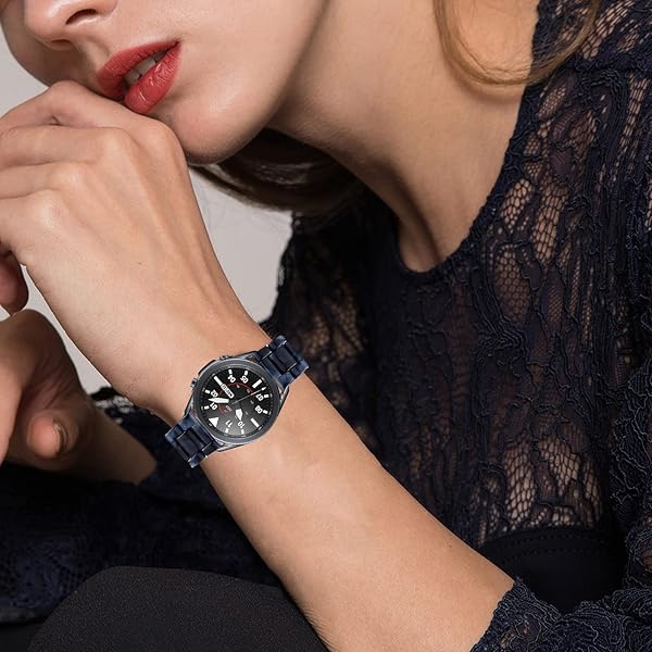 SPINYE SPINYE Colorful Resin Watch Bands for Samsung Galaxy Watch 46mm Huawei Watch GT5 GT4 GT3 GT2 22mm Navy Strap for Men and Women - View 4 of 7