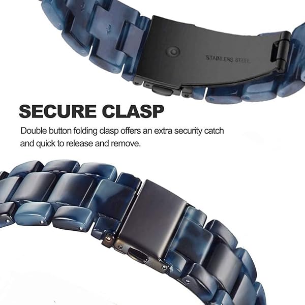 SPINYE SPINYE Colorful Resin Watch Bands for Samsung Galaxy Watch 46mm Huawei Watch GT5 GT4 GT3 GT2 22mm Navy Strap for Men and Women - View 5 of 7