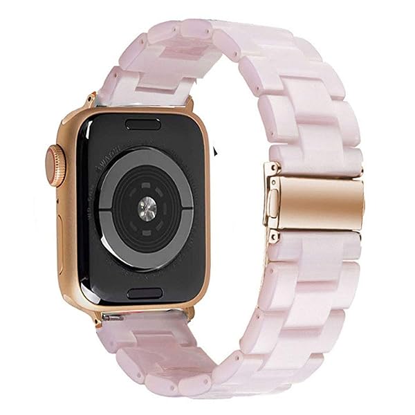 SPINYE SPINYE Colorful Resin Band for iWatch 38mm 40mm 41mm Compatible with Apple Watch Series 9 8 Ultra 7 SE 6 5 4 3 for Women and Men Pink - View 2 of 7