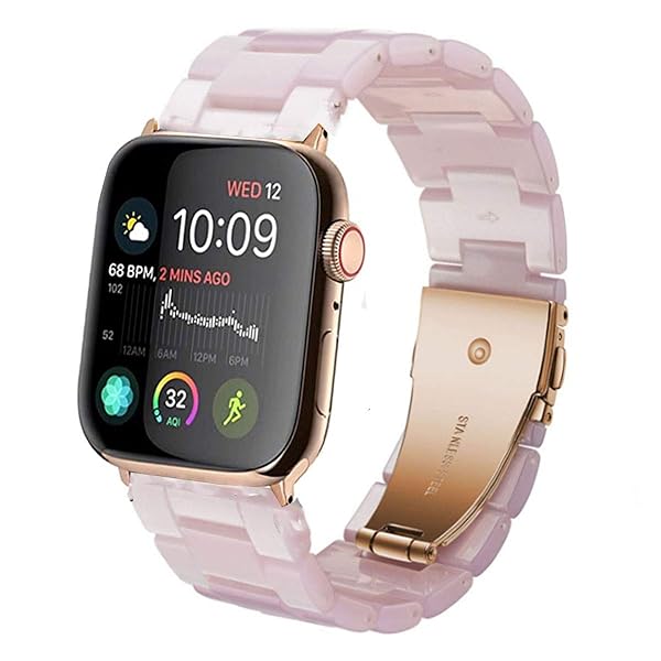 SPINYE SPINYE Colorful Resin Band for iWatch 38mm 40mm 41mm Compatible with Apple Watch Series 9 8 Ultra 7 SE 6 5 4 3 for Women and Men Pink