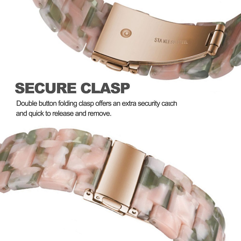 SPINYE SPINYE Colorful Resin Band for Apple Watch 38mm 40mm 41mm Compatible with Series 9 8 Ultra 7 SE 6 5 4 3 for Women and Men Pink Green - View 5 of 7