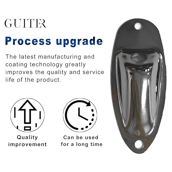 SAPHUE SAPHUE 1/4 Inch Guitar Input Jack Socket Plate for Fender Stratocaster Electric Guitar Replacement Parts Black - View 3 of 7