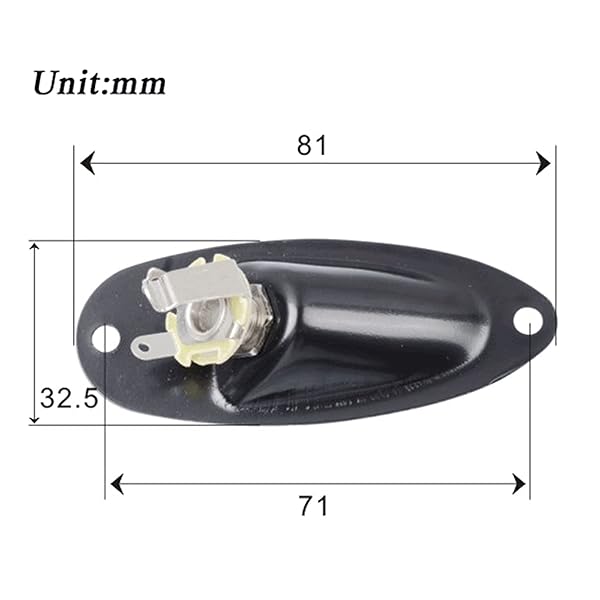 SAPHUE SAPHUE 1/4 Inch Guitar Input Jack Socket Plate for Fender Stratocaster Electric Guitar Replacement Parts Black - View 4 of 7