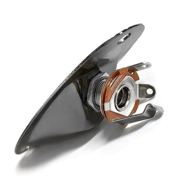 SAPHUE SAPHUE 1/4 Inch Guitar Input Jack Socket Plate for Fender Stratocaster Electric Guitar Replacement Parts Black - View 6 of 7
