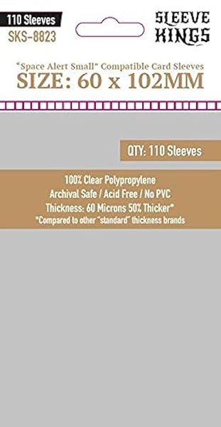 Sleeve Kings Sleeve Kings Space Alert Card Sleeves 60mm x 102mm 110 Pack 60 Microns for Ultimate Card Protection