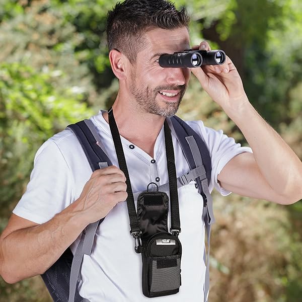 USA Gear USA GEAR Small Binocular Case - Compact, Weather-Resistant, Fits POLDR, Aurosports & More - Includes Shoulder Strap & Belt Loop - View 6 of 11