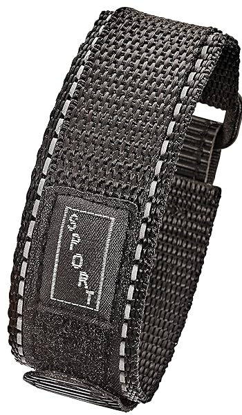STUNNING SELECTION Alpine Sporty Padded Nylon Fabric Watch Band 20mm Black Black Durable and Stylish Replacement Strap for Watches