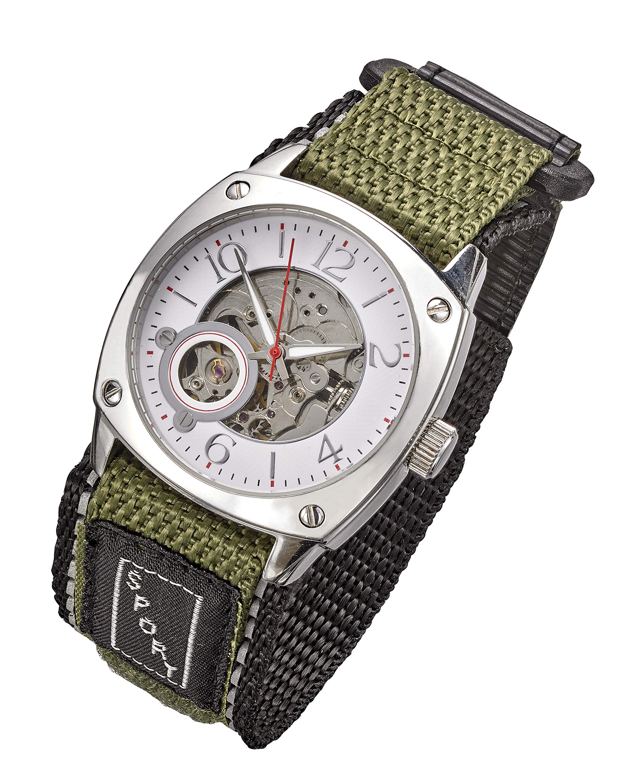 Alpine Sporty Padded Nylon Fabric Watch Band 20mm Black Green Stylish and Durable Replacement Strap - View 2 of 5
