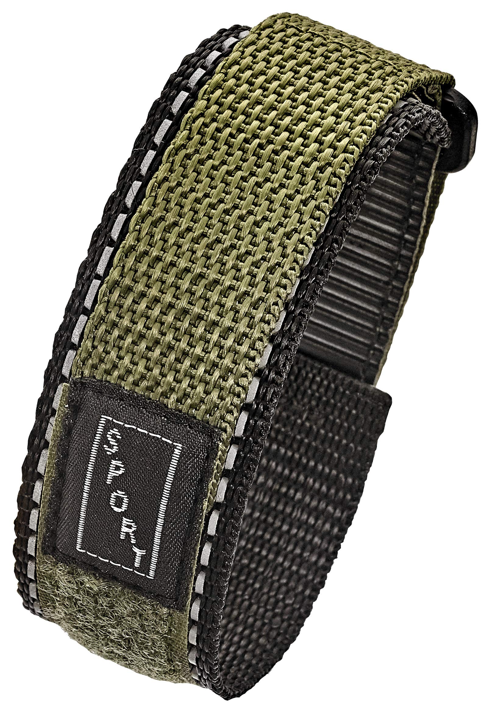 Alpine Sporty Padded Nylon Fabric Watch Band 20mm Black Green Stylish and Durable Replacement Strap