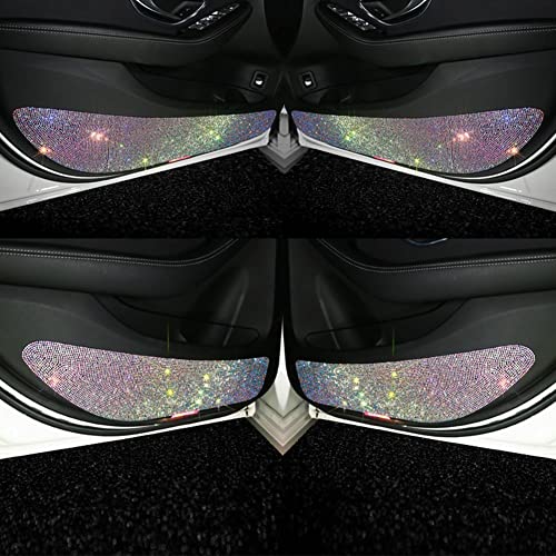 Car Door Anti-Kick Pad Crystal Diamond Universal Protective Stickers 4 Pack for Front and Back Seat Doors Multicolor