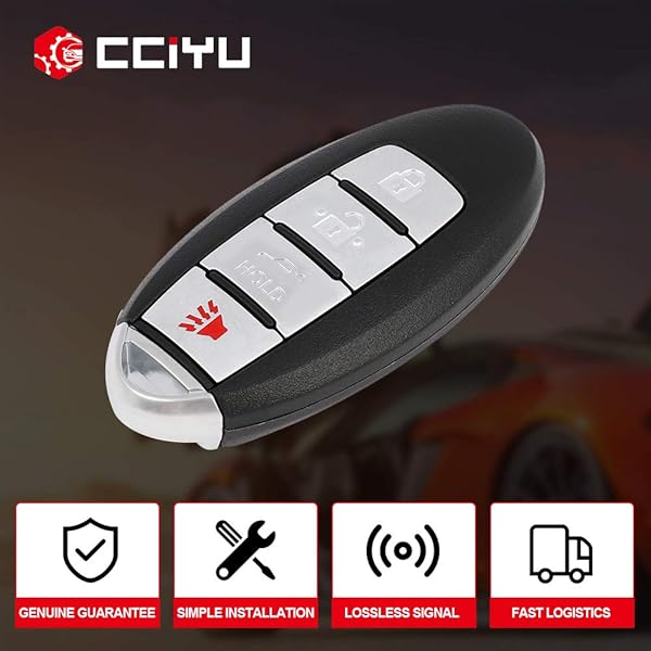 cciyu cciyu X 1 Remote UNCUT Ignition Key Fob 4 Buttons Keyless Entry for Infiniti M37 M56 QX56 QX40 FCC CWTWBIU787 285E3-1LL0D - View 3 of 7