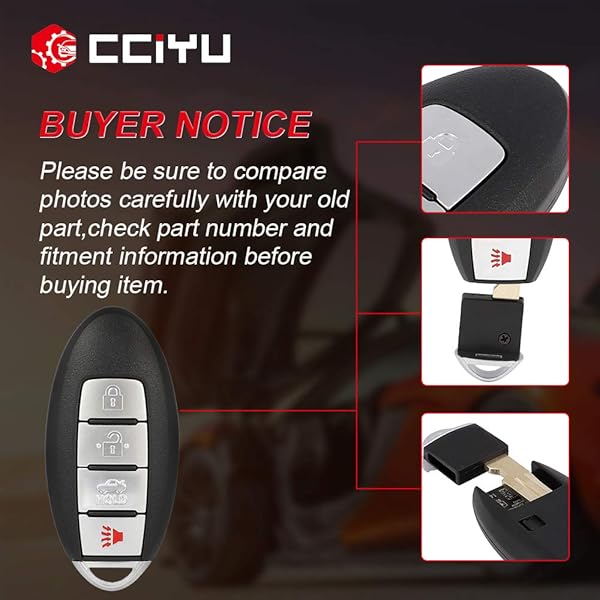cciyu cciyu X 1 Remote UNCUT Ignition Key Fob 4 Buttons Keyless Entry for Infiniti M37 M56 QX56 QX40 FCC CWTWBIU787 285E3-1LL0D - View 6 of 7