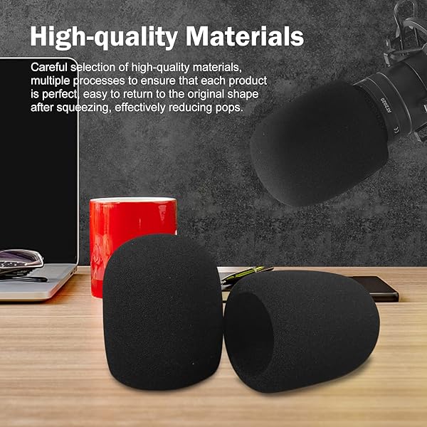 Boseen Mic Cover Foam Microphone Windscreen 2PCS Pop Filter for AT2020 AT2020USB AT2020USBi AT2035 AT2050 Recording Microphones - View 2 of 7