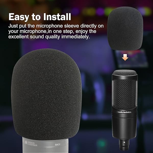 Boseen Mic Cover Foam Microphone Windscreen 2PCS Pop Filter for AT2020 AT2020USB AT2020USBi AT2035 AT2050 Recording Microphones - View 6 of 7