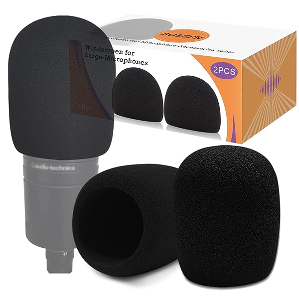 Boseen Mic Cover Foam Microphone Windscreen 2PCS Pop Filter for AT2020 AT2020USB AT2020USBi AT2035 AT2050 Recording Microphones
