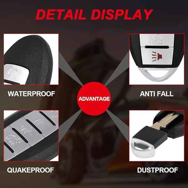 cciyu cciyu S180144308 X 1 Remote Ignition Key Fob 5 Buttons Keyless Entry 433 MHZ for Nissan Murano Pathfinder 2015 2016 2017 2018 - View 5 of 6