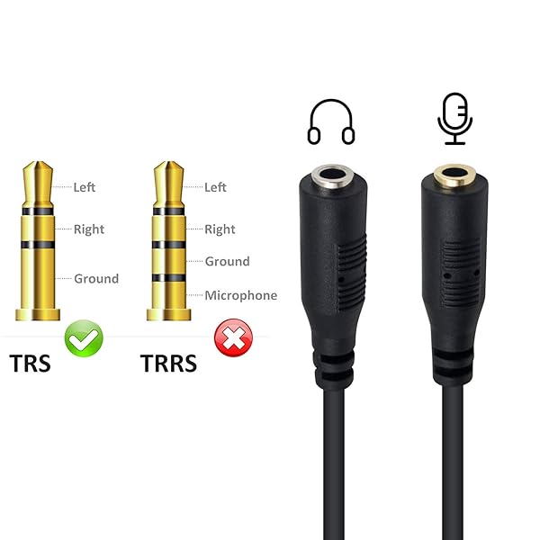Poyiccot Poyiccot RJ9 to 3.5mm Adapter Dual Female Headphone Adapter for Telephone Audio Headset Buddy Cable for Office Use - View 4 of 6