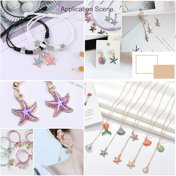 LiQunSweet LiQunSweet 50 Pcs Colorful Alloy Enamel Sea Animal Starfish Charms for Necklace and Bracelet Crafting - View 8 of 10